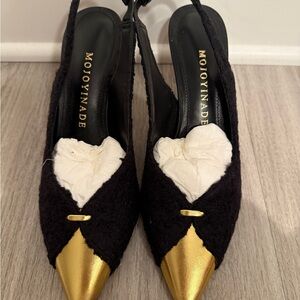 Mojoyinade Black and Gold Women's Shoes